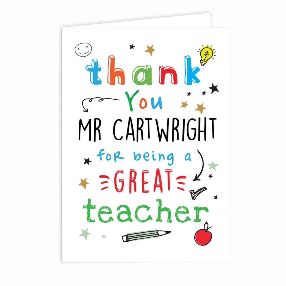 Personalised Thank You Teacher Card: 3 - Greeting Cards By Gift Moments