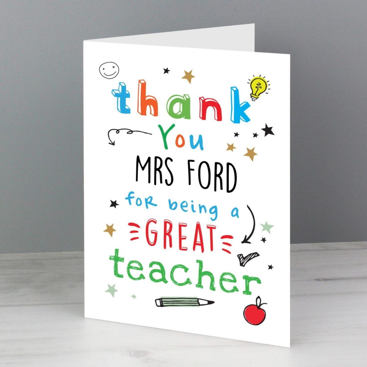Personalised Thank You Teacher Card: 2 - Greeting Cards By Gift Moments