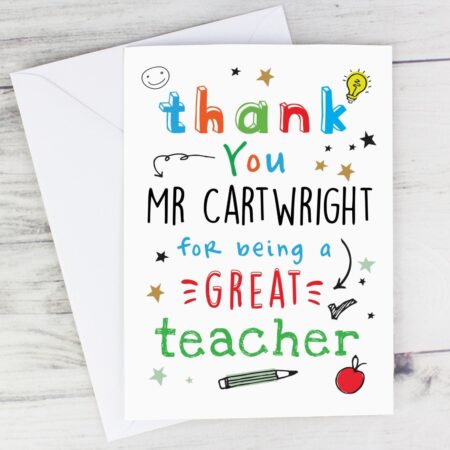 Personalised Thank You Teacher Card: 1 - Greeting Cards By Gift Moments
