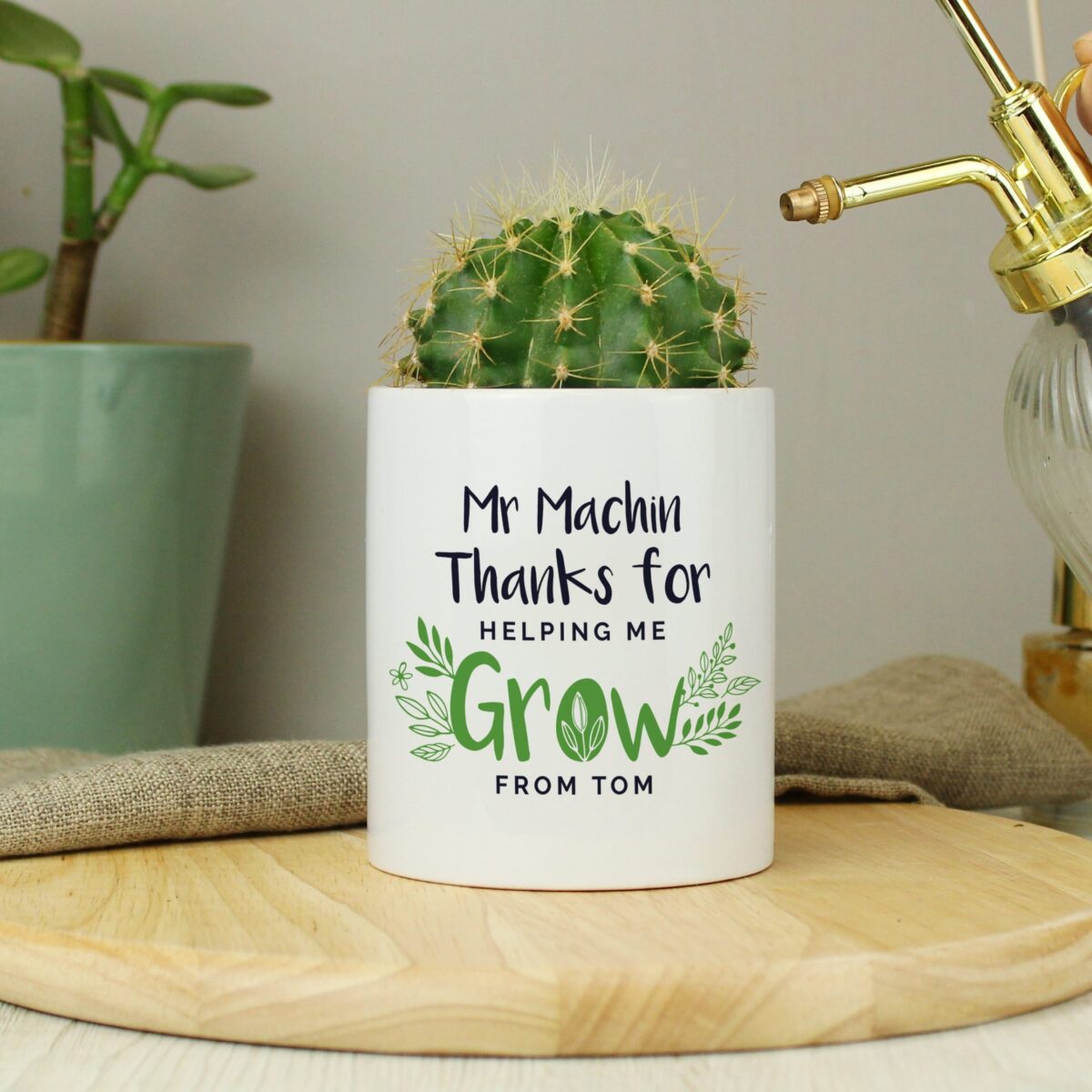 Personalised Thanks For Helping Me Grow Ceramic Storage Pot: 1 - Storage By Gift Moments