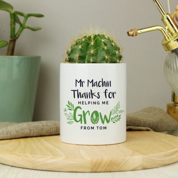 Personalised Thanks For Helping Me Grow Ceramic Storage Pot: 1 - Storage By Gift Moments