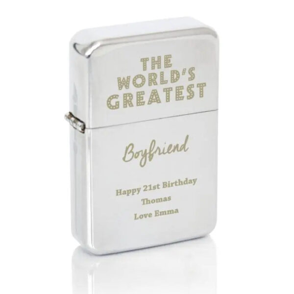Personalised ’The World’s Greatest’ Silver Lighter: 2 - Smoking Accessories By Gift Moments