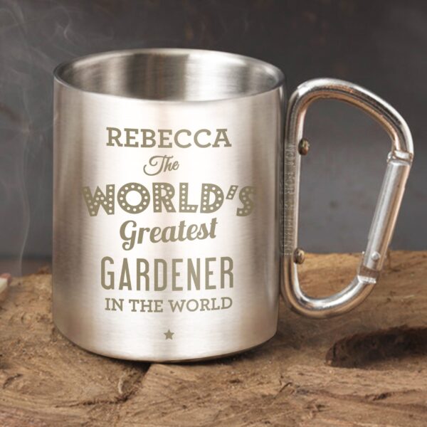 Personalised ’The World’s Greatest’ Stainless Steel Mug: 1 - Outdoor Mugs By Gift Moments