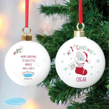 Personalised Tiny Tatty Teddy My 1st Christmas Stocking Bauble: 2 - Christmas Baubles