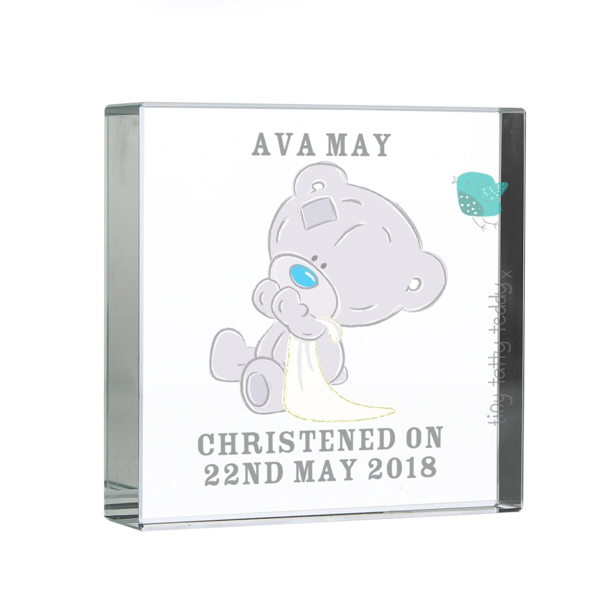 Personalised Tiny Tatty Teddy Christening Crystal Token: 4 - Crystal Tokens