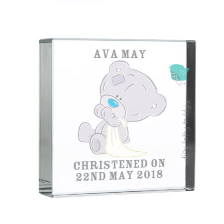 Personalised Tiny Tatty Teddy Christening Crystal Token: 4 - Crystal Tokens