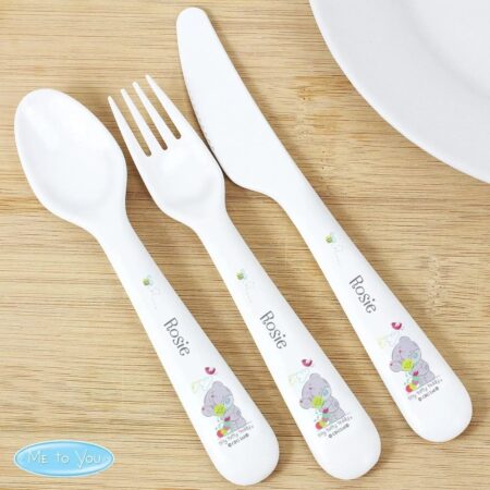 Personalised Tiny Tatty Teddy Cuddle Bug 3 Piece Plastic Cutlery Set: 2 - Cutlery Sets