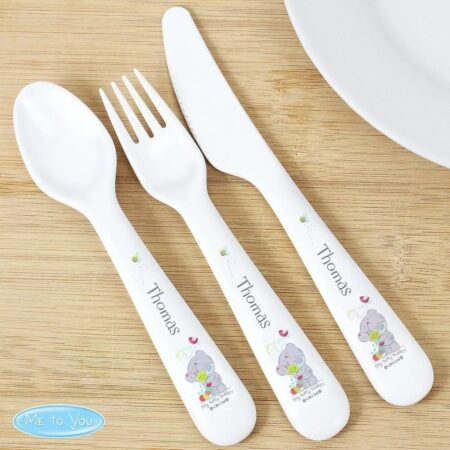 Personalised Tiny Tatty Teddy Cuddle Bug 3 Piece Plastic Cutlery Set: 1 - Cutlery Sets