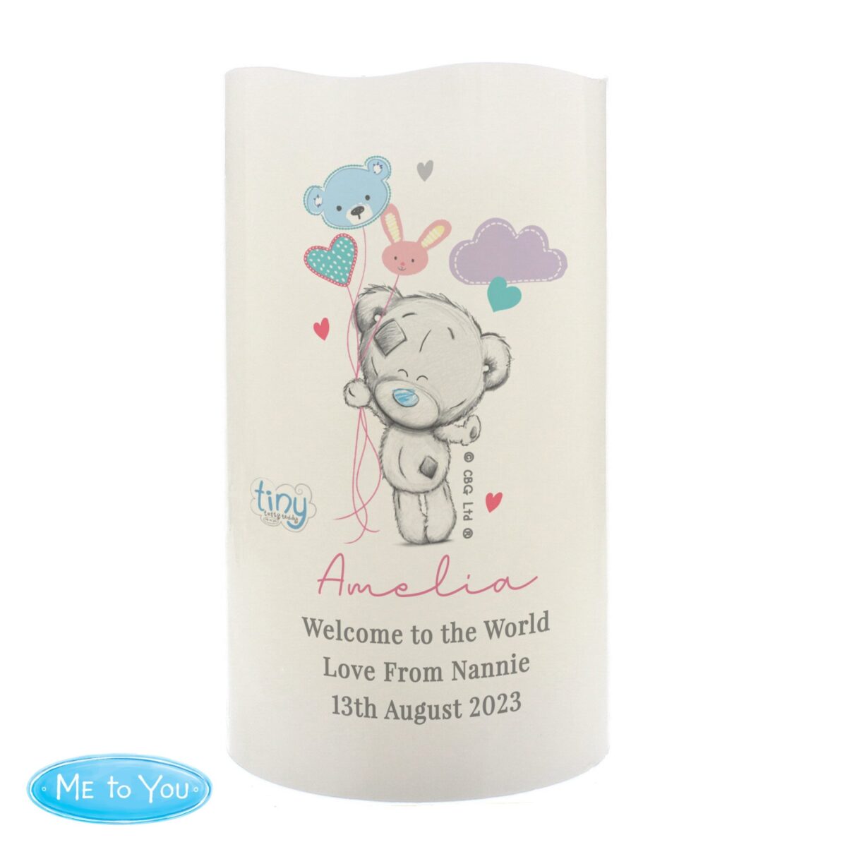 Personalised Tiny Tatty Teddy Dream Big Pink Nightlight LED Candle: 5 - LED Lighting