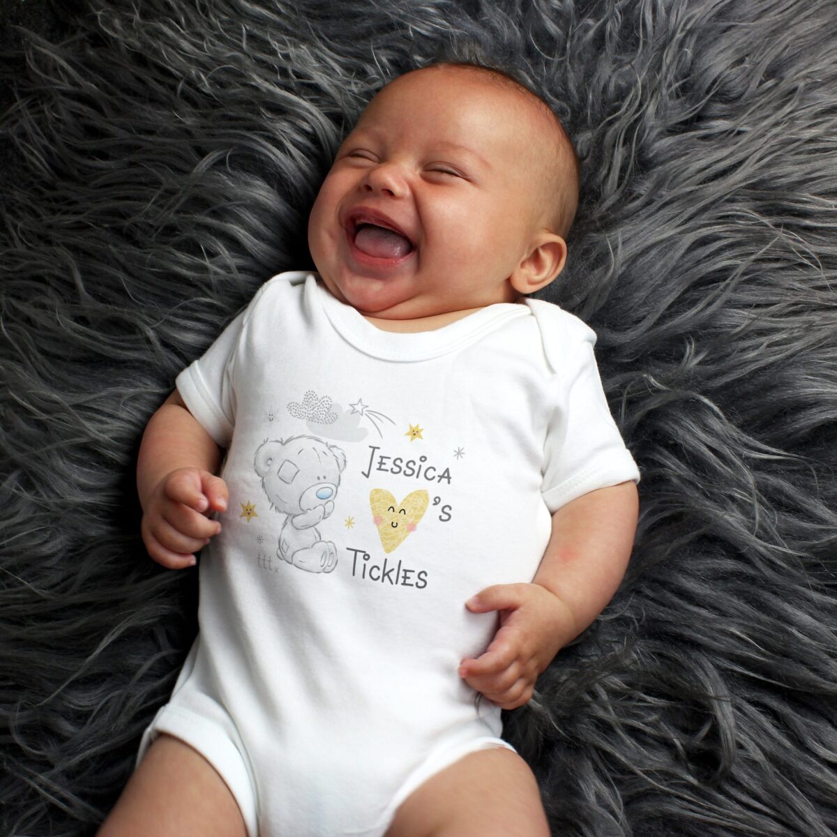 Personalised Tiny Tatty Teddy I Heart 0-3 Months Baby Vest: 4 - Baby Clothing
