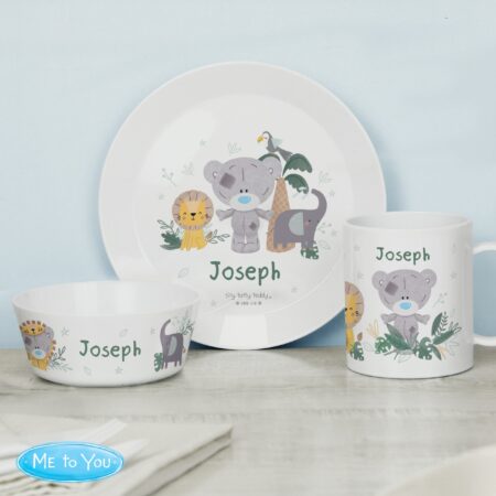 Personalised tiny tatty teddy jungle animals plastic bowl