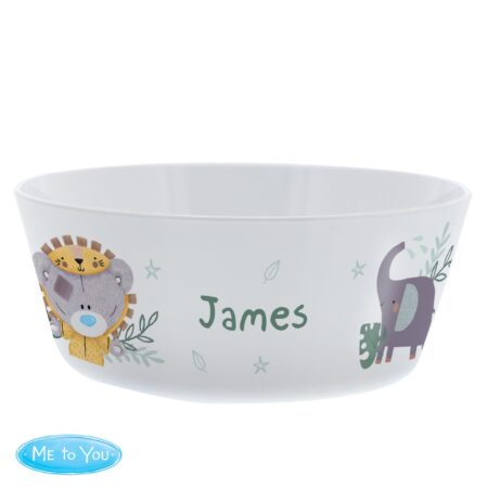 Personalised tiny tatty teddy jungle animals plastic bowl