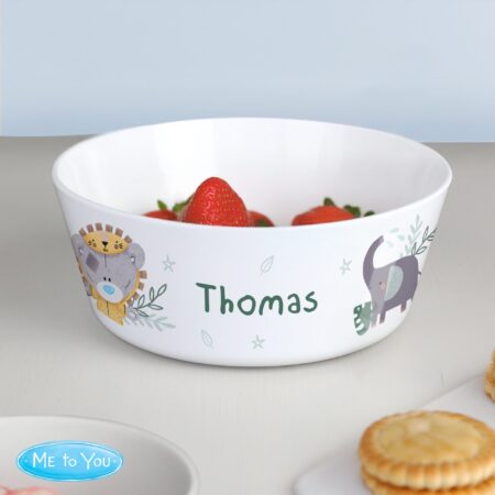 Personalised tiny tatty teddy jungle animals plastic bowl