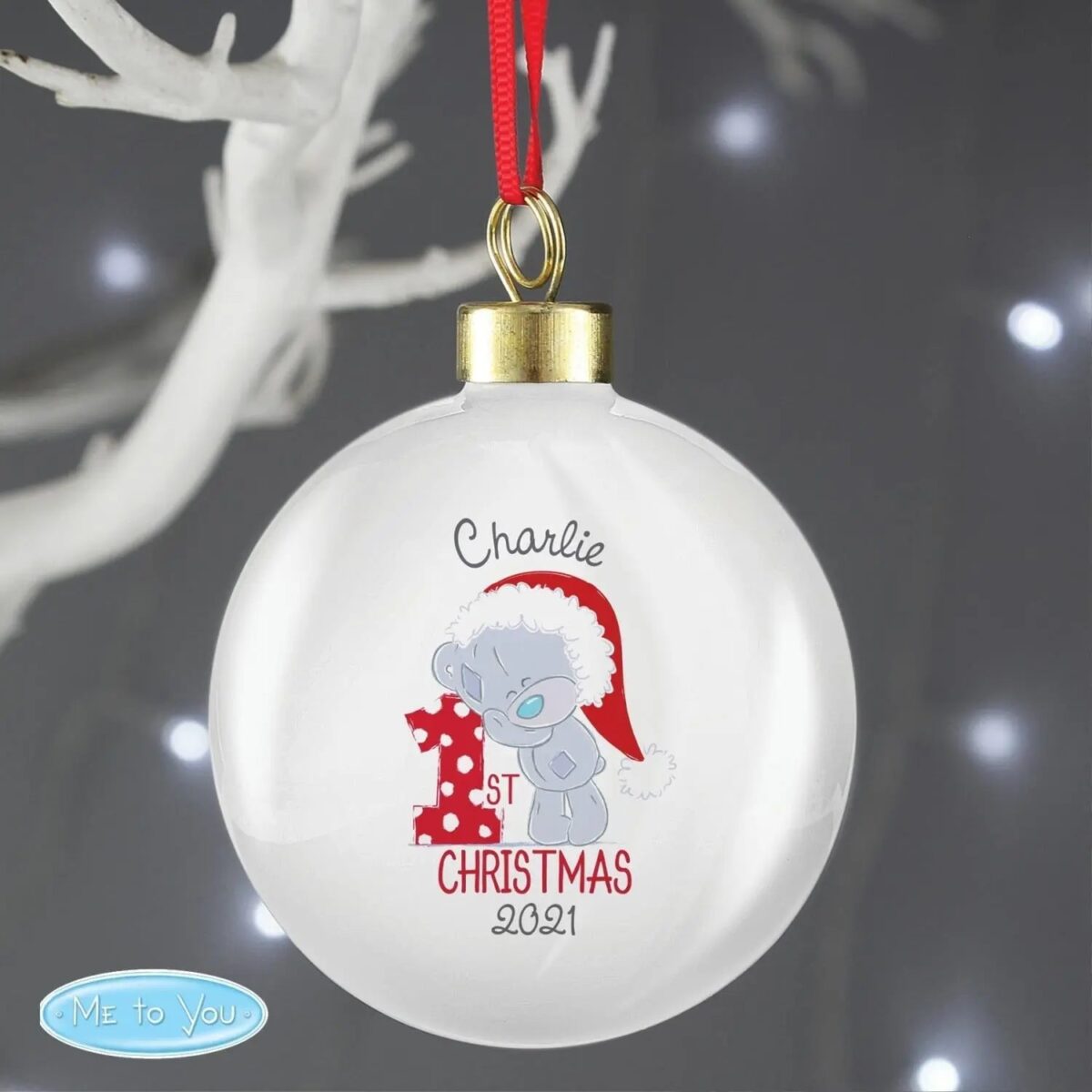 Personalised Tiny Tatty Teddy ’My 1st Christmas’ Bauble: 3 - Christmas Baubles
