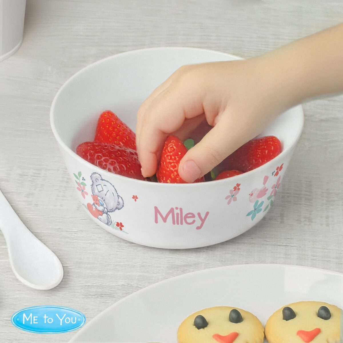 Personalised tiny tatty teddy woodland animal plastic bowl