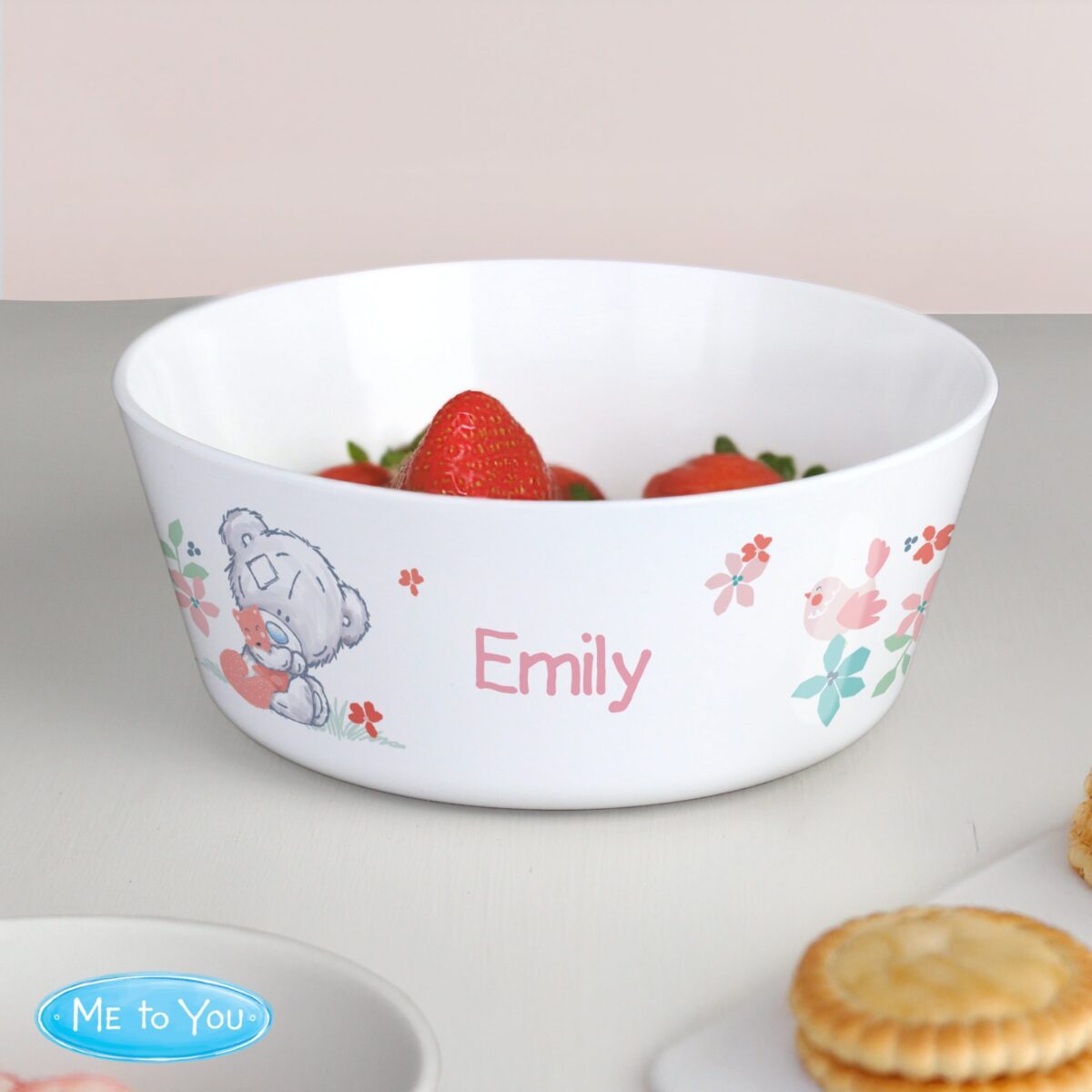 Personalised tiny tatty teddy woodland animal plastic bowl
