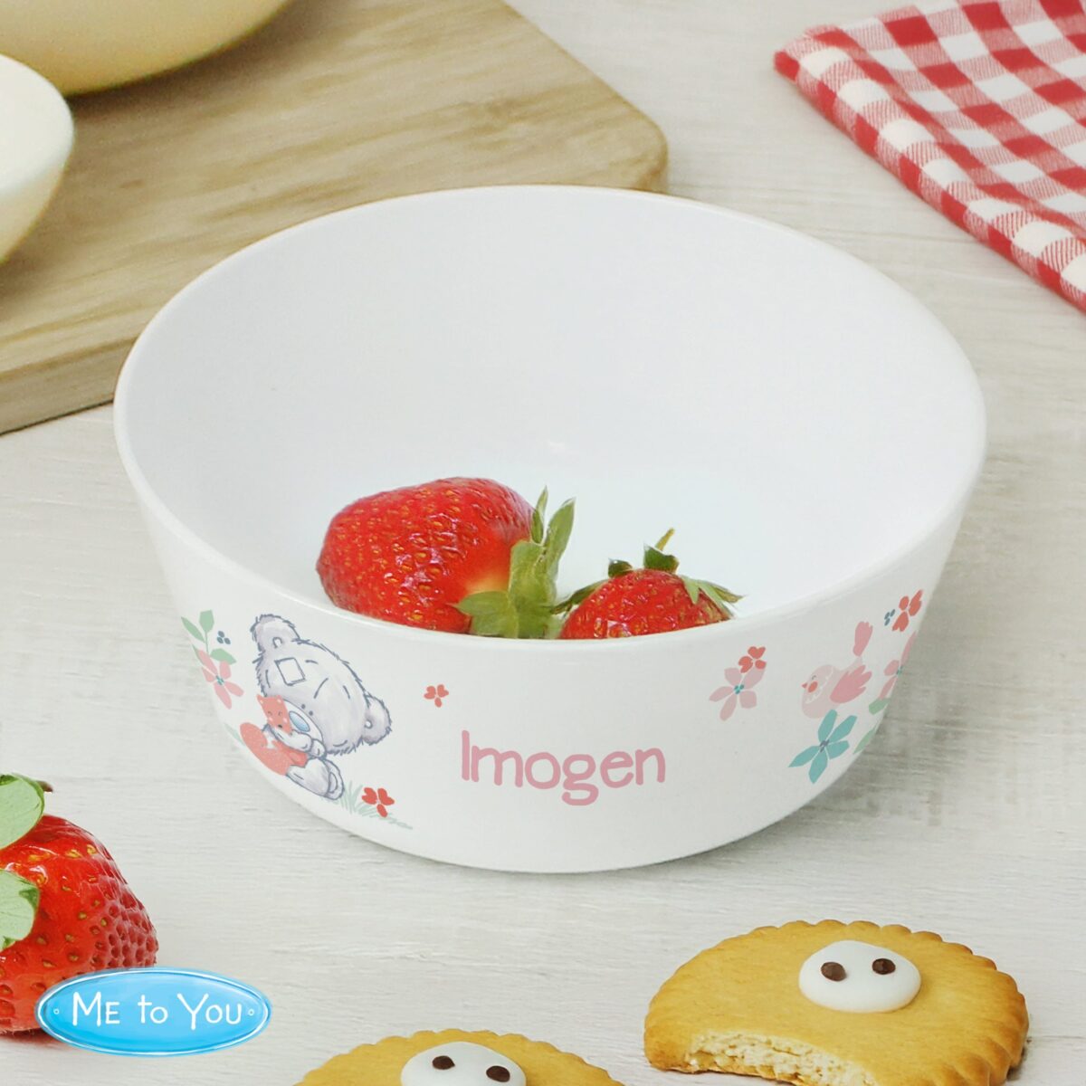 Personalised tiny tatty teddy woodland animal plastic bowl