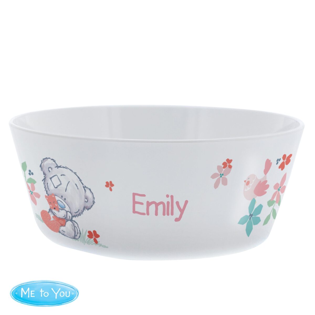 Personalised tiny tatty teddy woodland animal plastic bowl