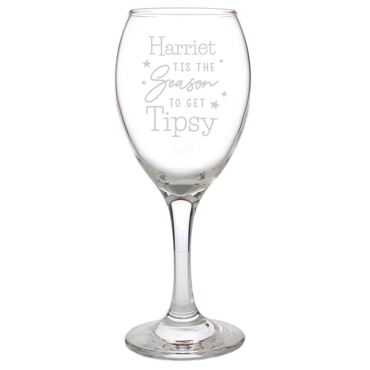 Personalised Tis The Season To Get Tipsy Season Wine Glass: 4 - Wine Glasses By Gift Moments