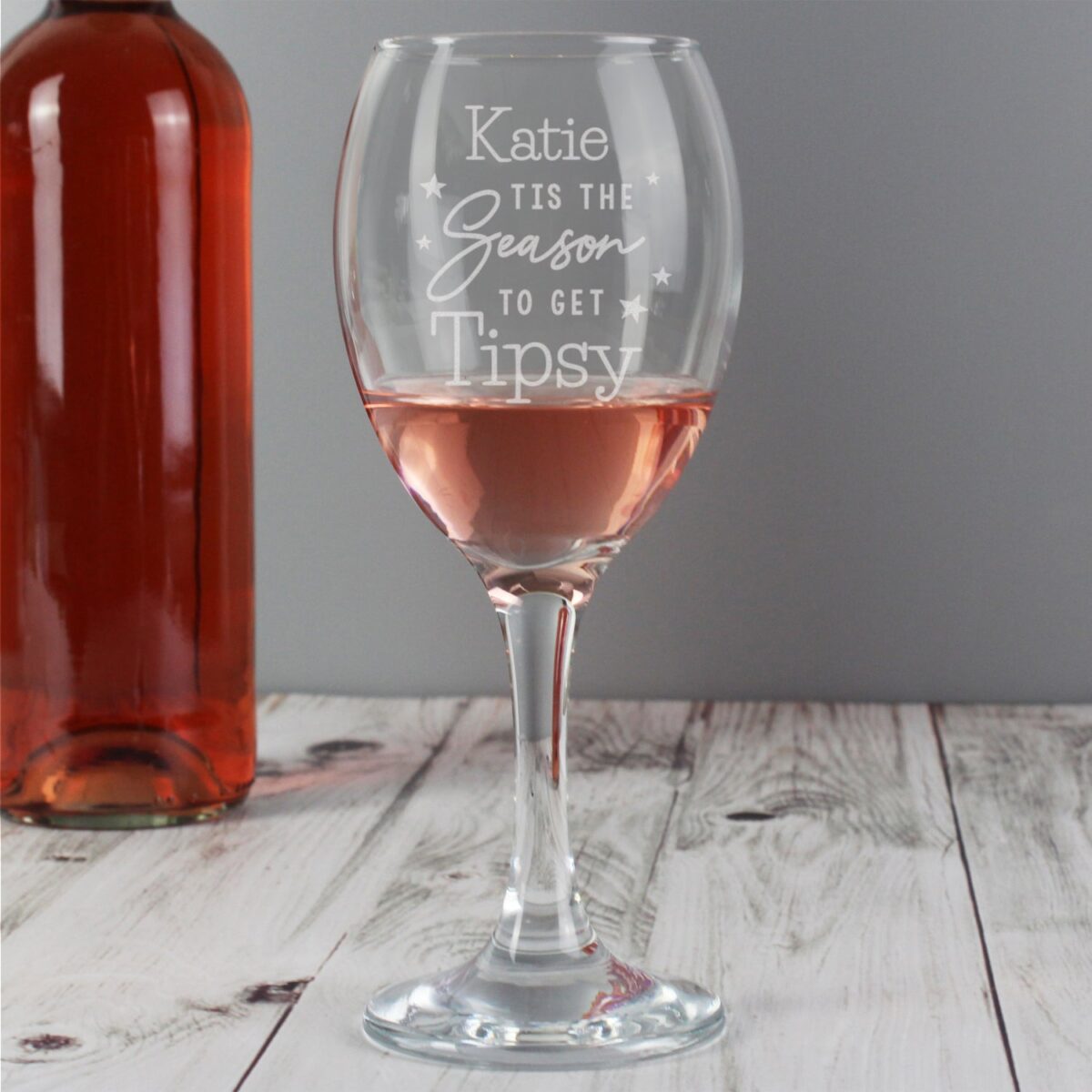 Personalised Tis The Season To Get Tipsy Season Wine Glass: 3 - Wine Glasses By Gift Moments