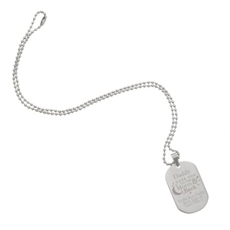 Personalised ’To The Moon & Back...’ Stainless Steel Dog Tag Necklace: 7 - Necklaces By Gift Moments