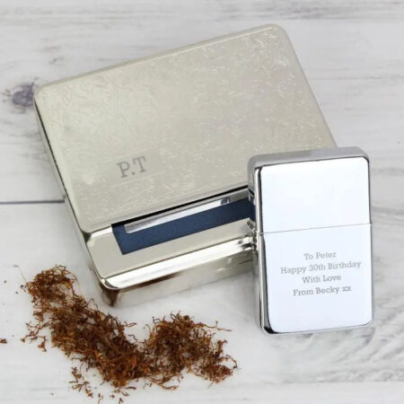 Personalised Tobacco Rolling Tin & Lighter Set: 1 - Smoking Accessories By Gift Moments