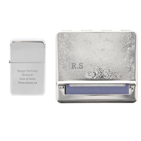 Personalised Tobacco Rolling Tin & Lighter Set: 3 - Smoking Accessories By Gift Moments