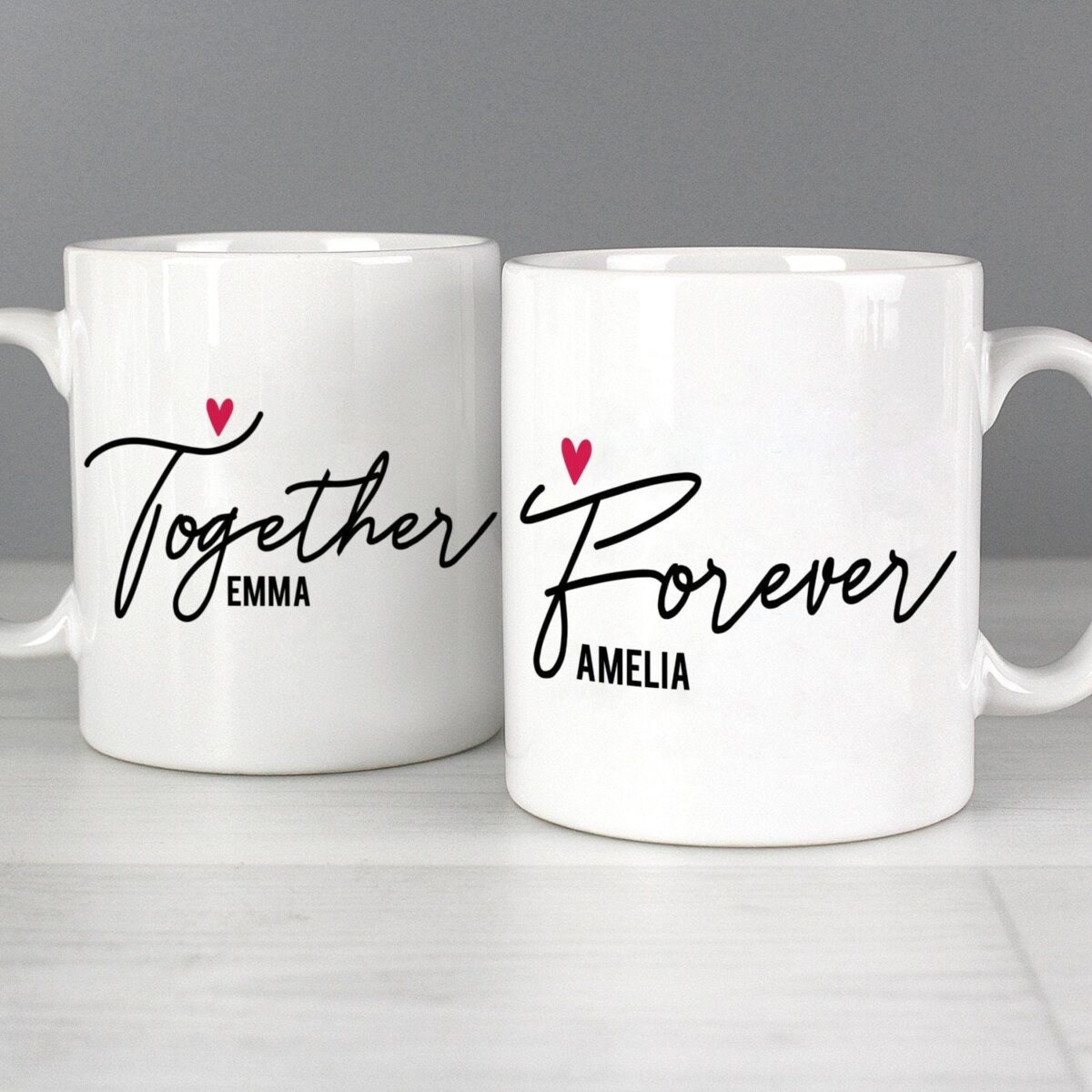 Personalised Together Forever Mug Set: 2 - Mugs By Gift Moments