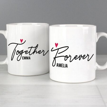 Personalised Together Forever Mug Set: 2 - Mugs By Gift Moments