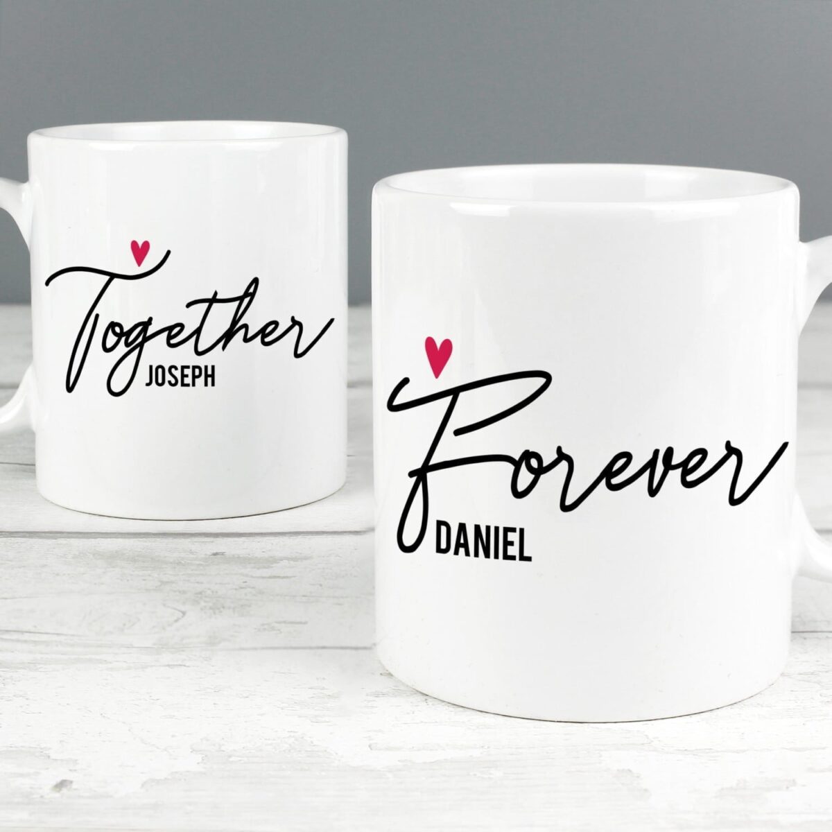 Personalised Together Forever Mug Set: 3 - Mugs By Gift Moments