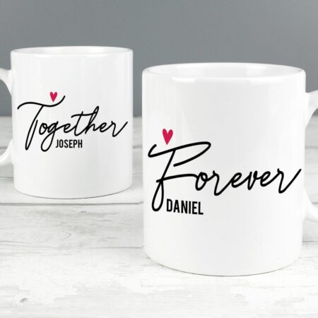 Personalised Together Forever Mug Set: 3 - Mugs By Gift Moments