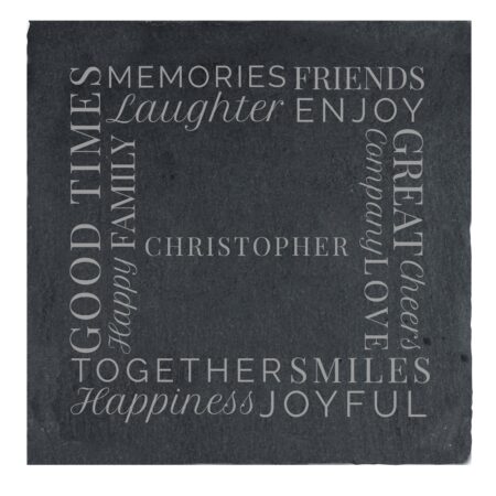 Personalised ’Together’ Single Slate Coaster: 3 - Coasters By Gift Moments