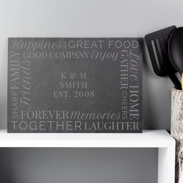 Personalised ’Together’ Slate Placemat: 2 - Placemats By Gift Moments