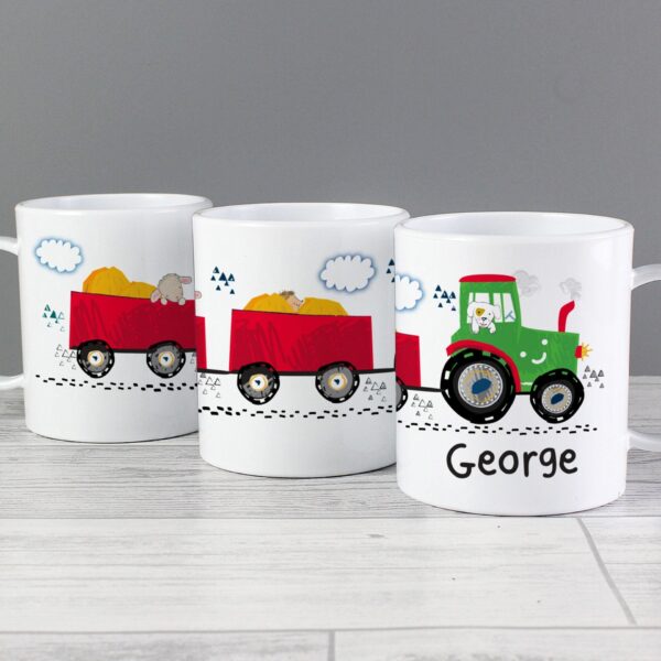 Personalised Tractor Plastic Mug: 1 - Plastic Mugs By Gift Moments