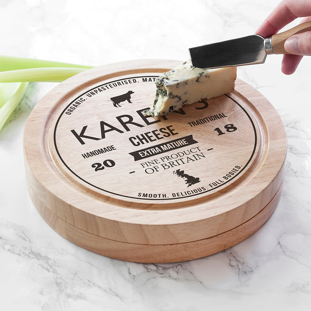 Personalised Traditional Brand Cheese Board Set: 7 - Cheese Boards By Gift Moments