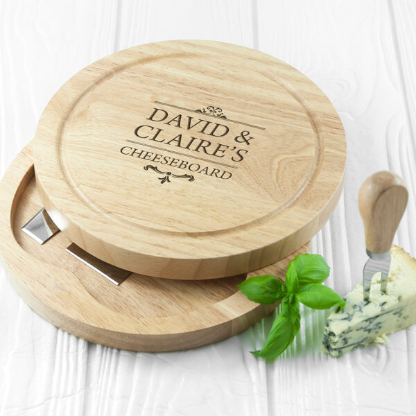 Personalised Traditional Couple’s Cheese Set: 2 - Cheese Boards By Gift Moments