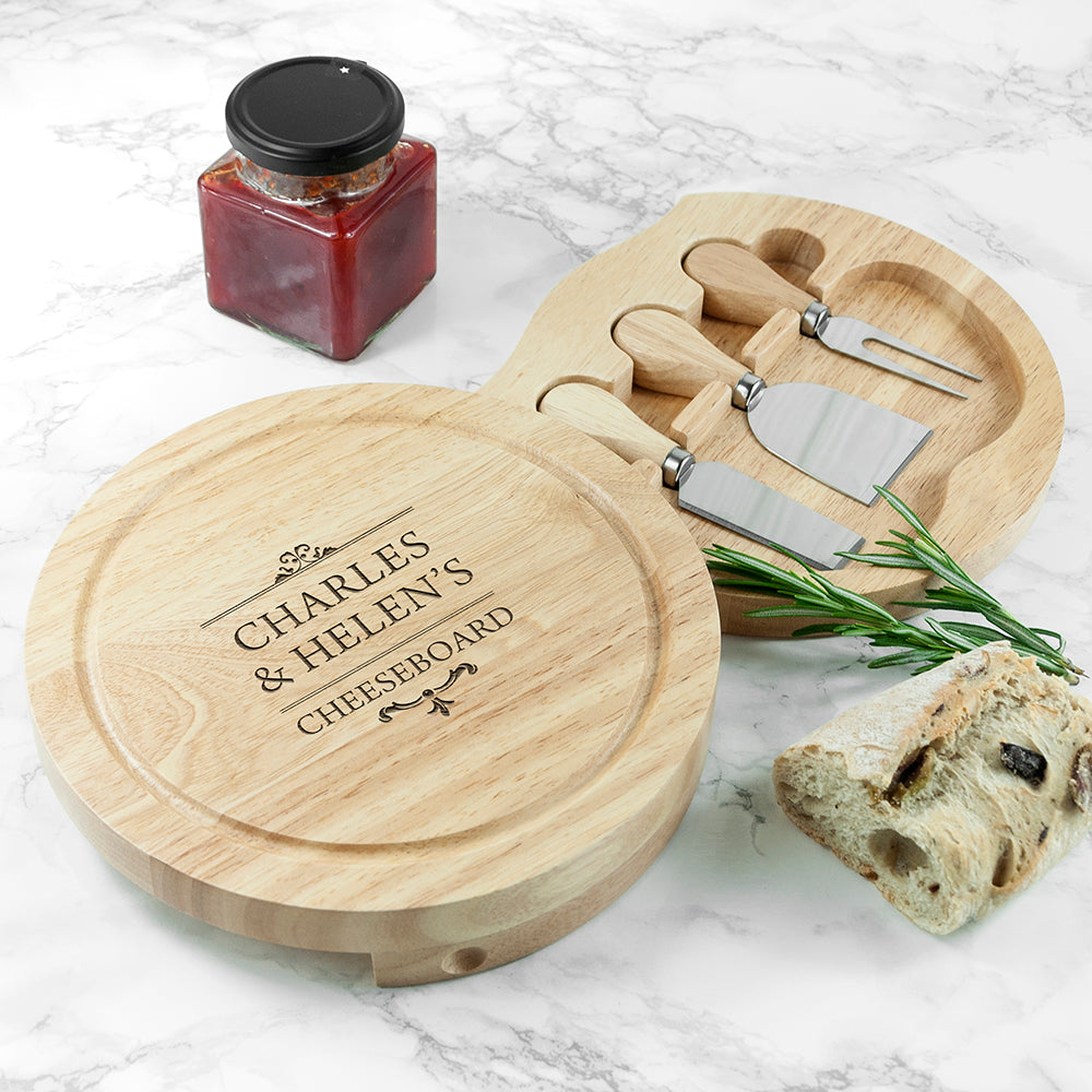Personalised Traditional Couple’s Cheese Set: 1 - Cheese Boards By Gift Moments