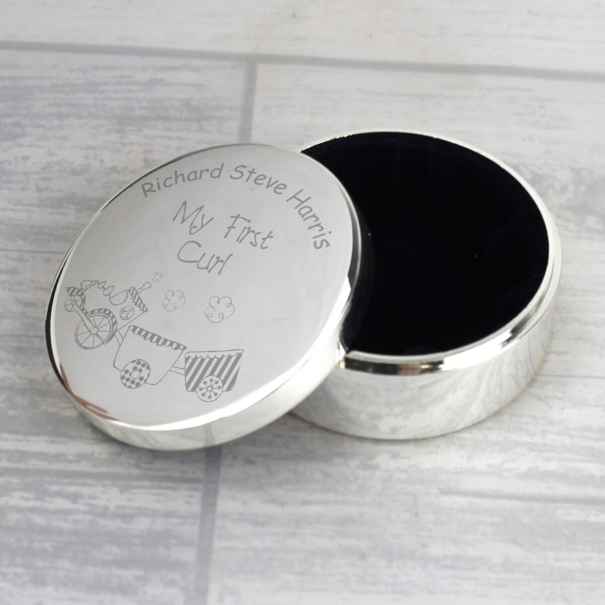 Personalised Train My First Curl Trinket Box: 7 - Trinket Boxes By Gift Moments