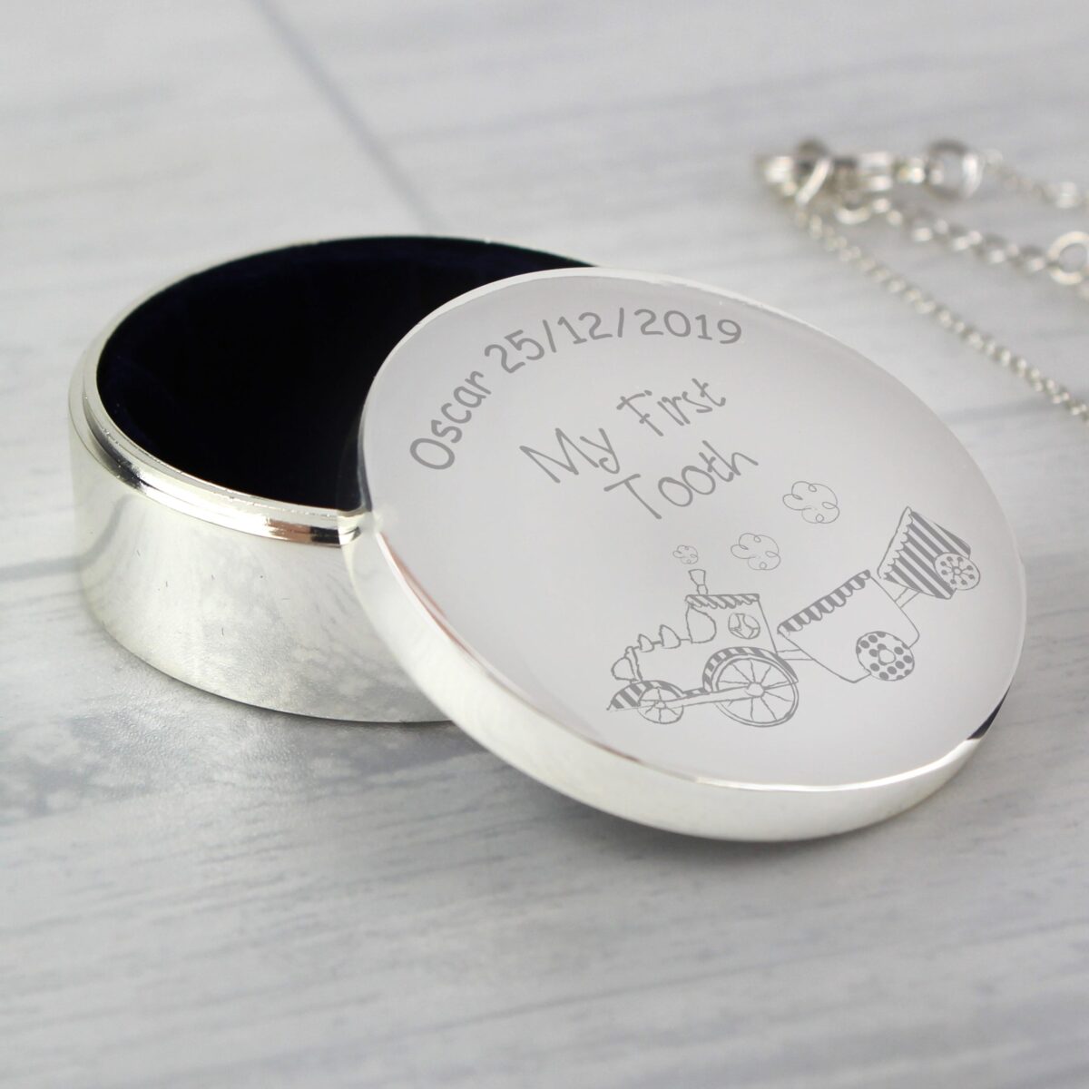 Personalised Train My First Tooth Trinket Box: 7 - Trinket Boxes By Gift Moments