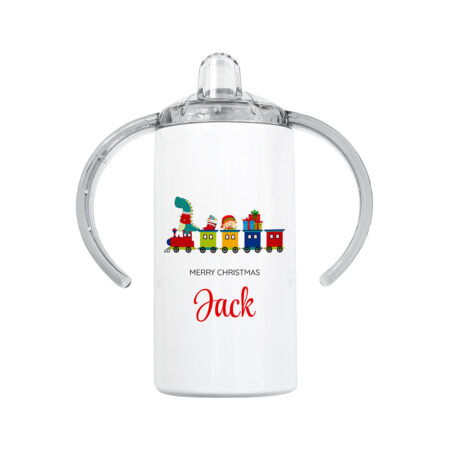 Personalised train kids sippy cup