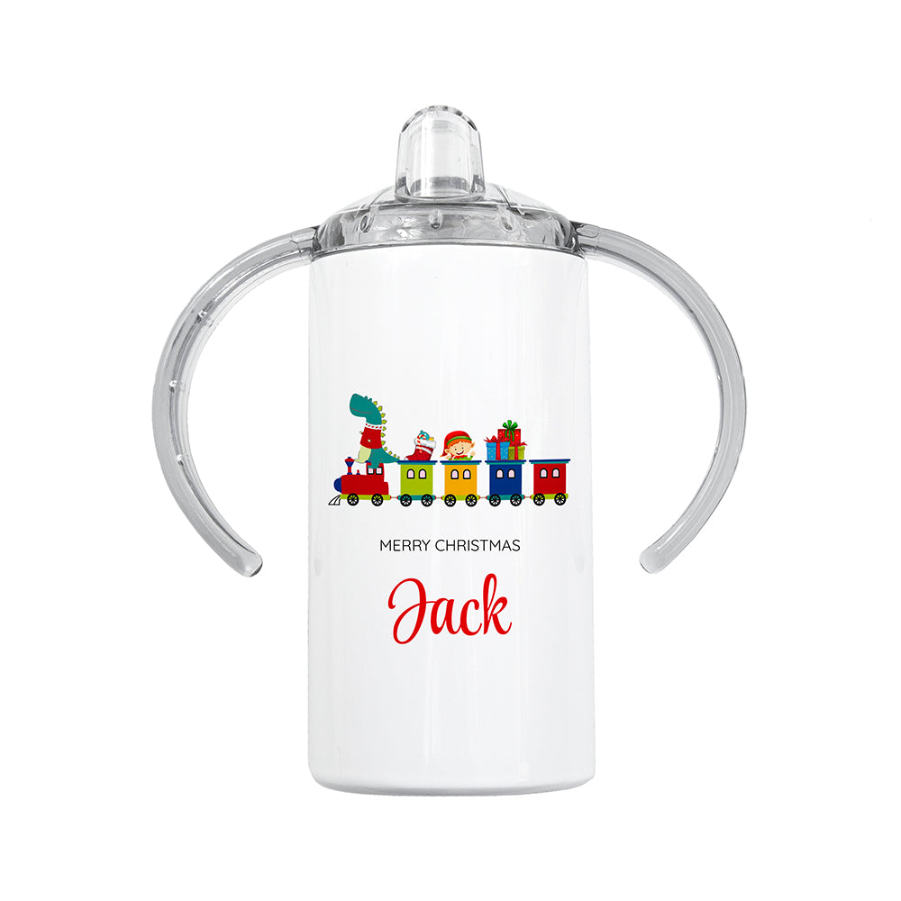 Personalised train kids sippy cup