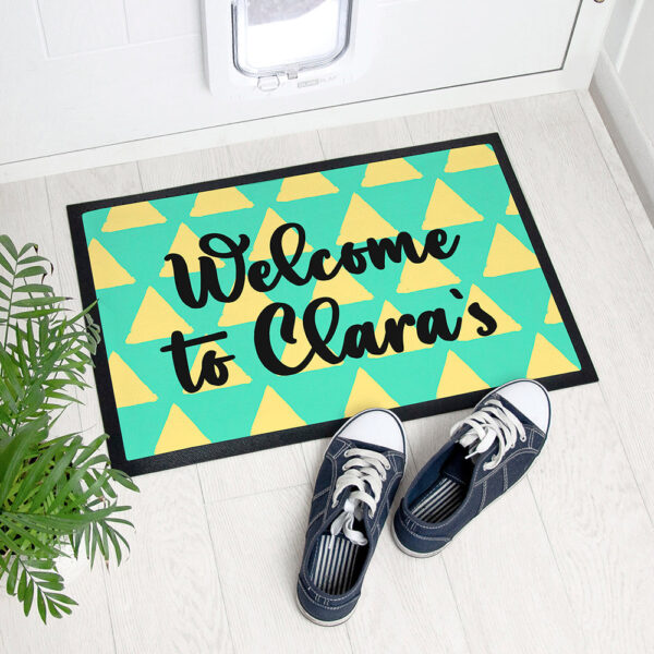 Personalised Triangle Pattern Doormat: 1 - Doormats By Gift Moments
