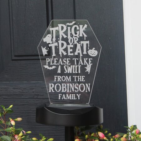 Personalised Trick or Treat Halloween Solar Light: 2 - Solar Lights By Gift Moments