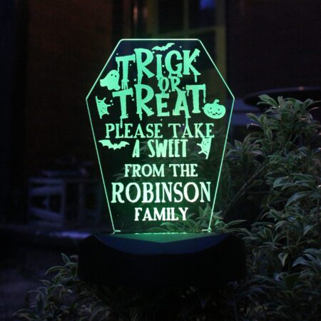 Personalised Trick or Treat Halloween Solar Light: 8 - Solar Lights By Gift Moments