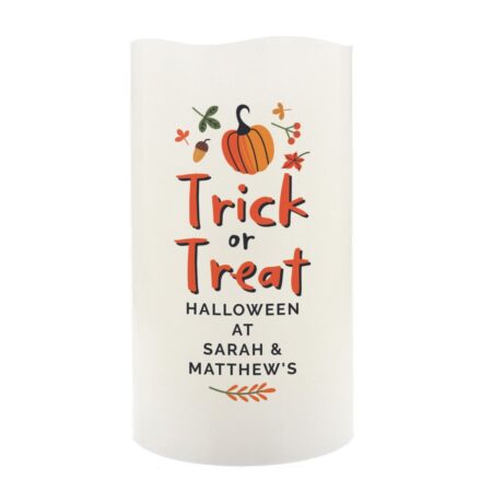 Personalised Trick or Treat LED Candle: 5 - LED Lighting By Gift Moments