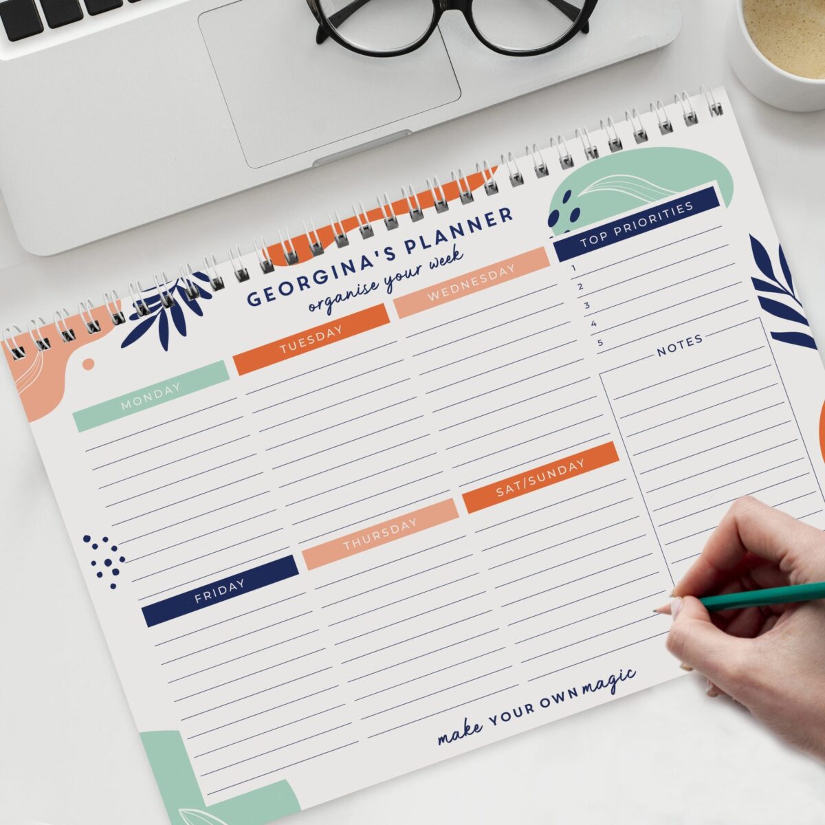 Personalised Tropical A4 Desk Planner: 5 - Calendars & Planners By Gift Moments