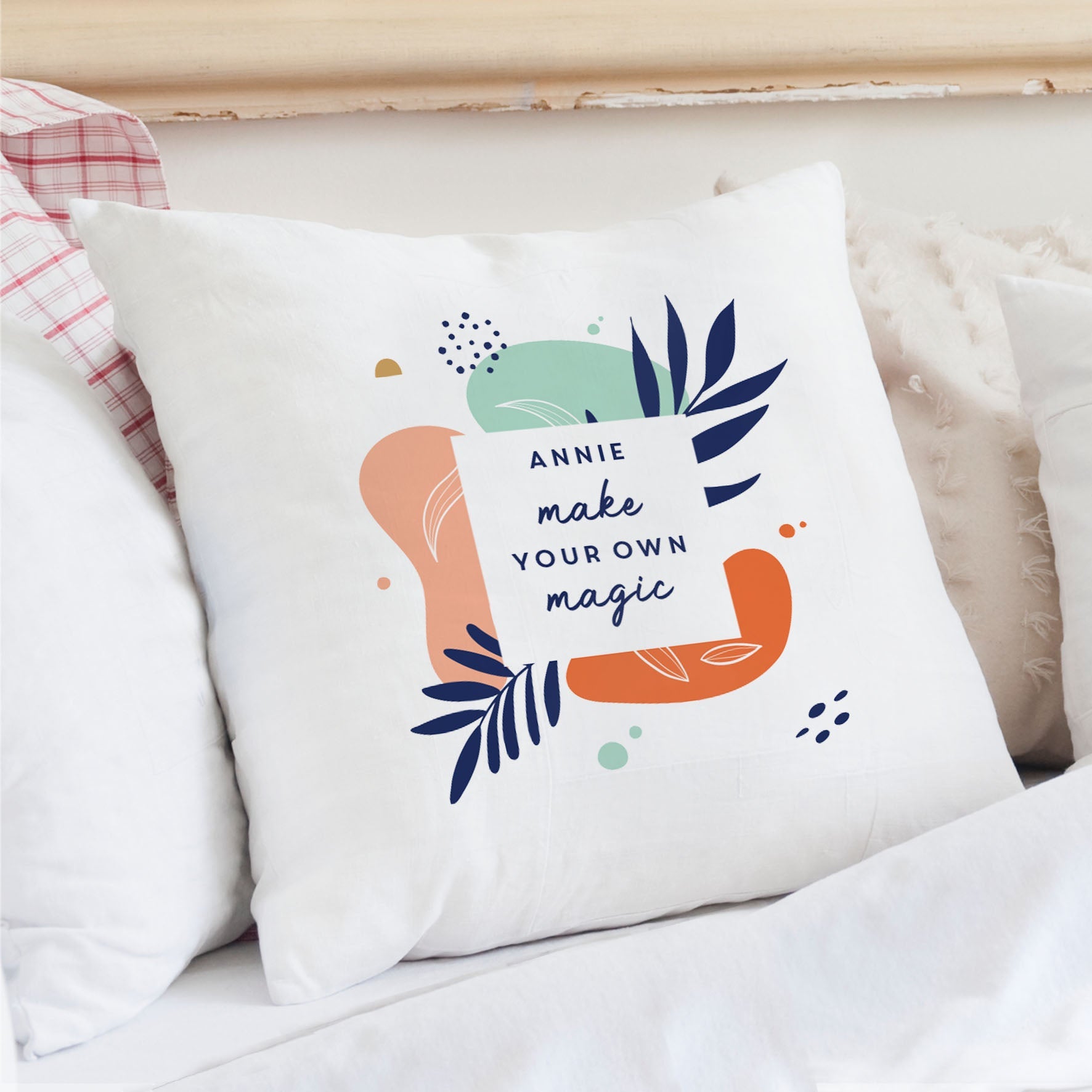 Personalised tropical cushion