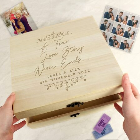 Personalised True Love Story Wooden Keepsake Box: 1 - Keepsake Boxes By Gift Moments