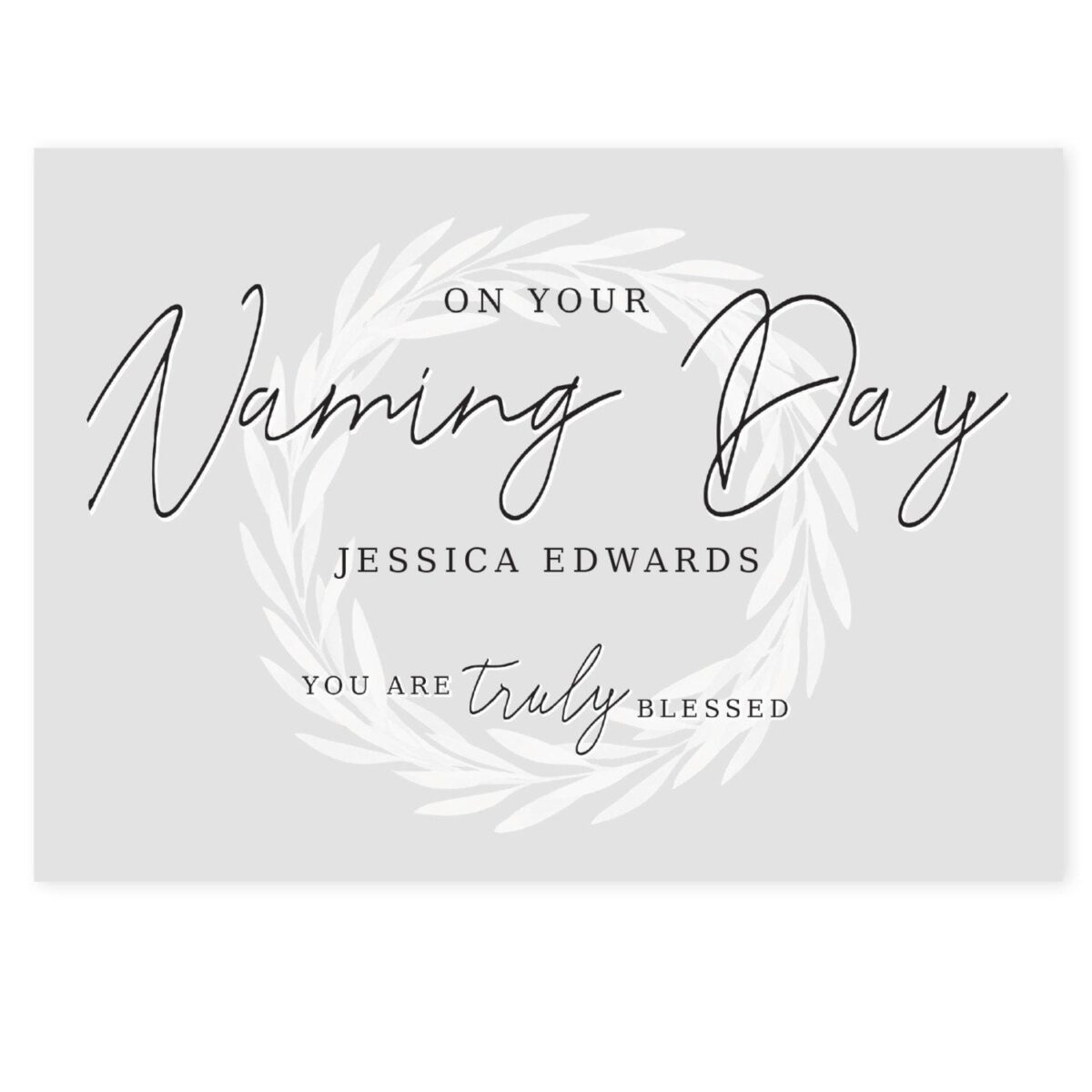 Personalised Truly Blessed Naming Day Card: 3 - Greeting Cards By Gift Moments