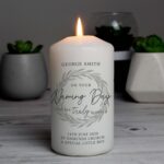 Personalised Truly Blessed Naming Day Pillar Candle: 1 - Candles By Gift Moments